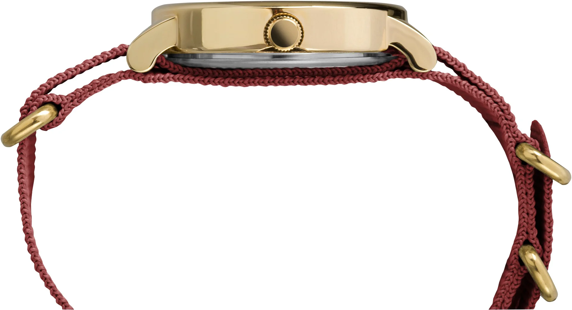 Timex Essential Collection Women's Quartz Analog Gold-Tone Dial Round Case Fabric-Double-Layer-Slip-Thru-Strap Function Watch -TW2P78200 - Image 2