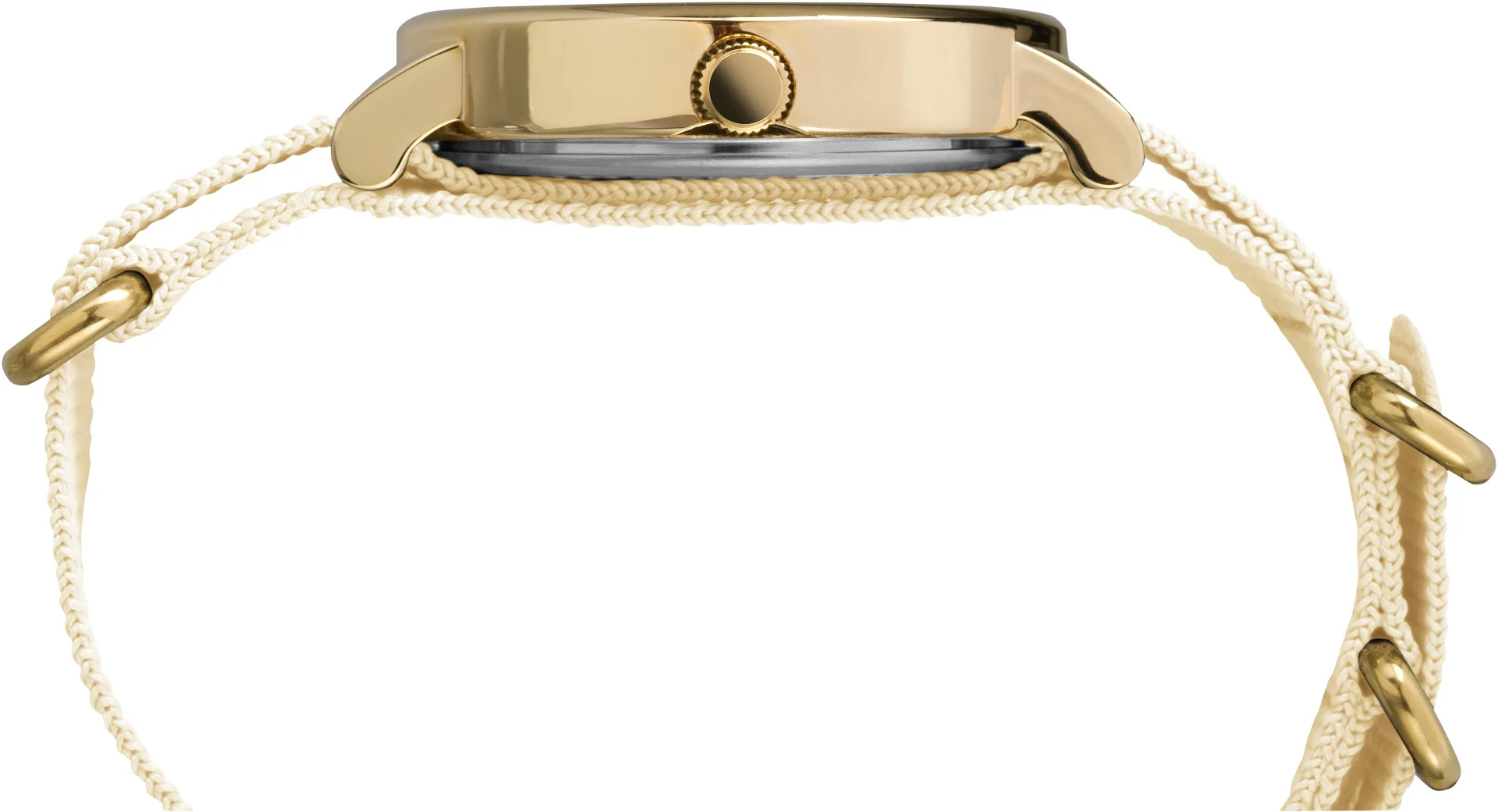 Timex Essential Collection Women's Quartz Analog Gold-Tone Dial Round Case Fabric-Double-Layer-Slip-Thru-Strap Function Watch -TW2P88800 - Image 2