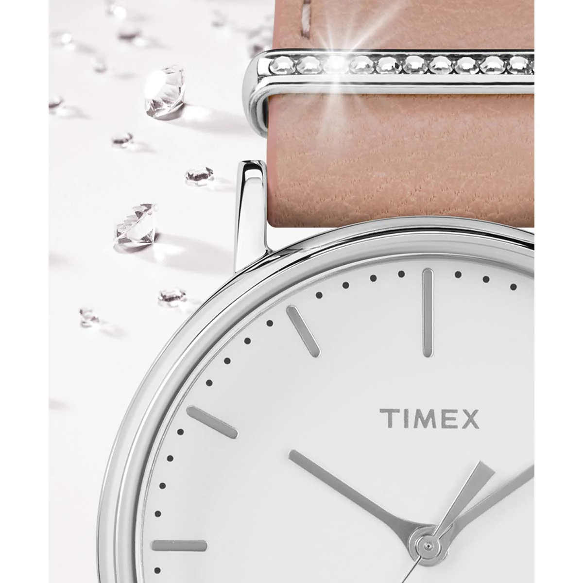 Timex Essential Collection Women's Quartz Analog Silver-Tone Dial Round Case Designed-with-Crystals Function Watch -TW2R70400 - Image 4