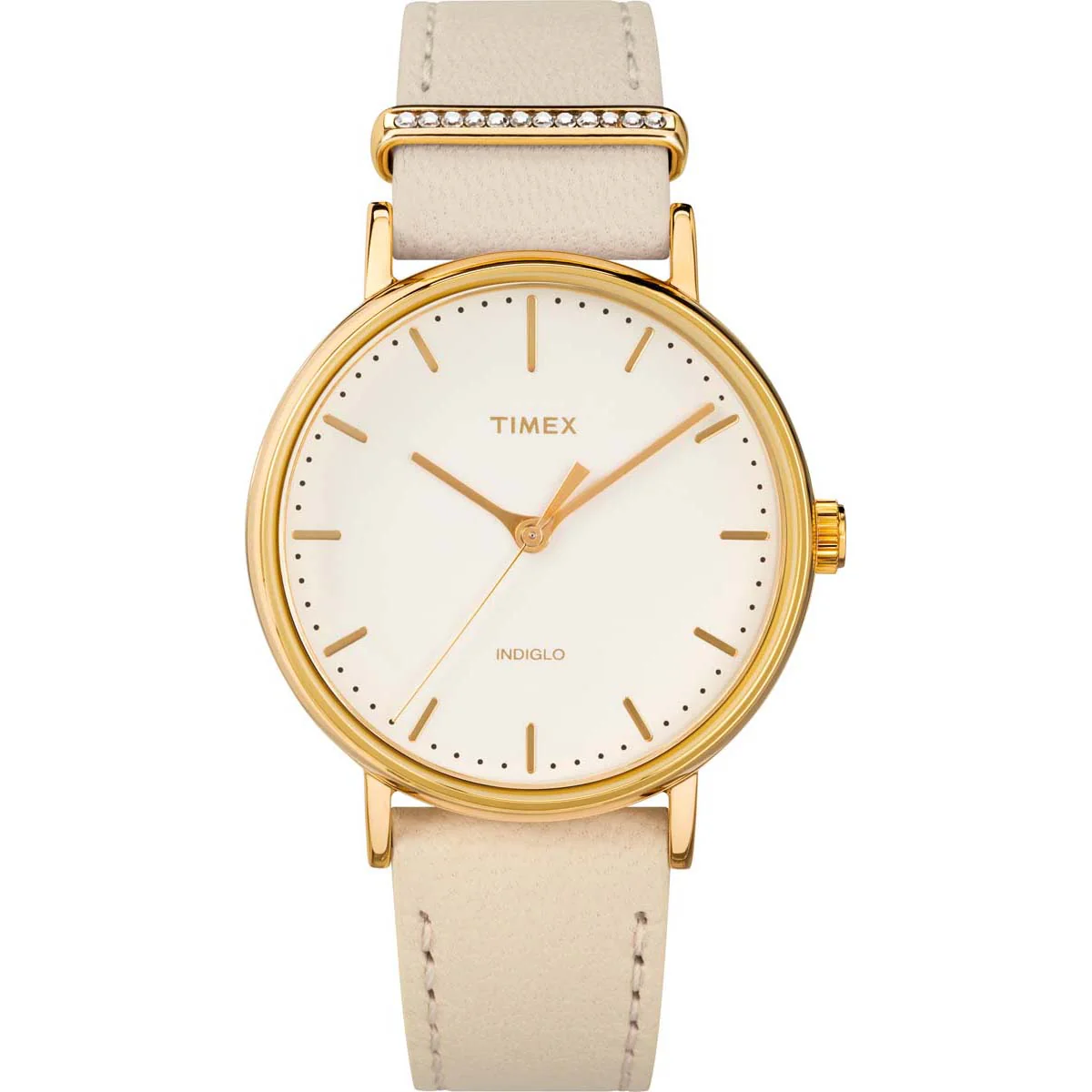 Timex Global Women's Gold-Tone Dial  Case Designed-with-Crystals Function Watch -TW2R70500 - Image 5