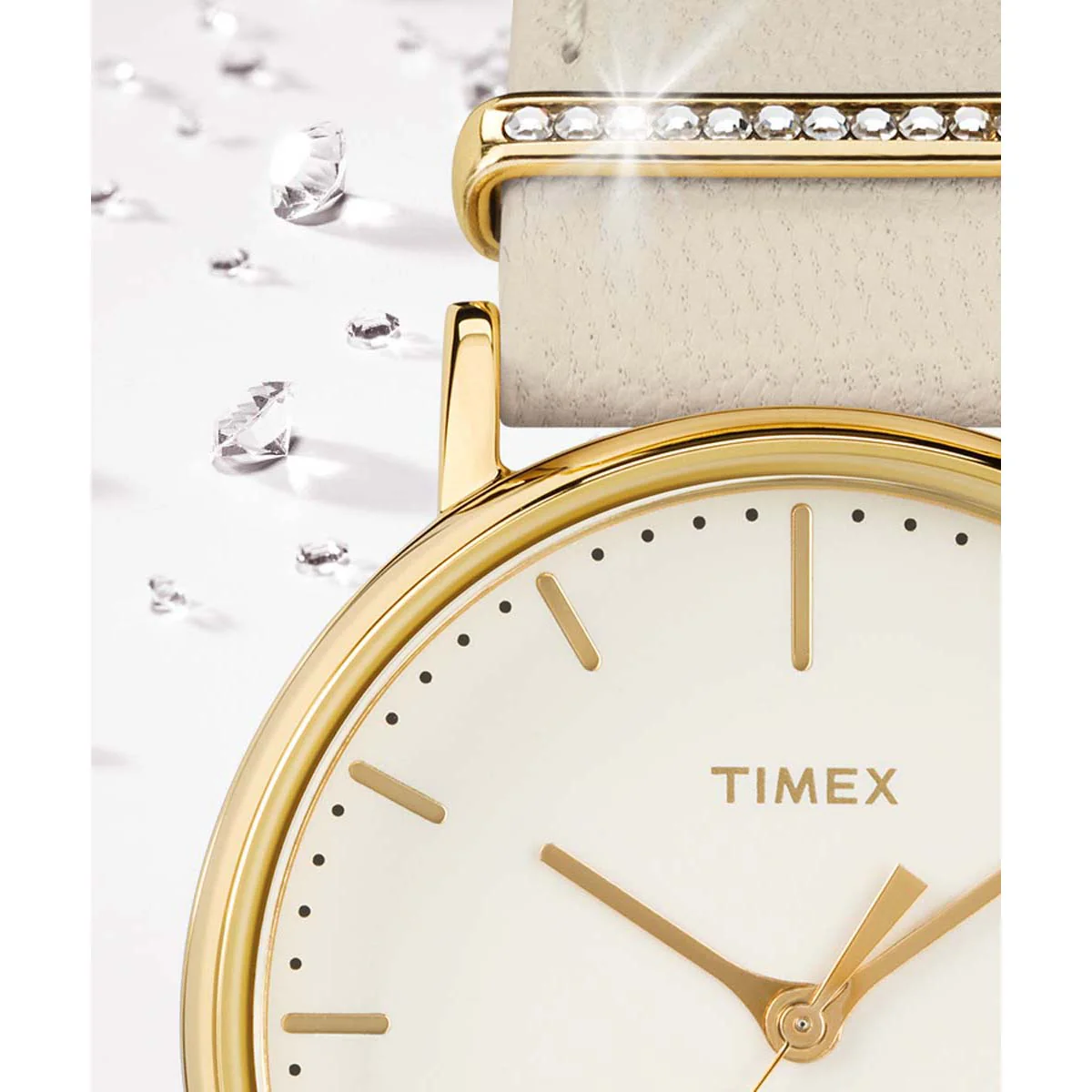 Timex Global Women's Gold-Tone Dial  Case Designed-with-Crystals Function Watch -TW2R70500 - Image 8