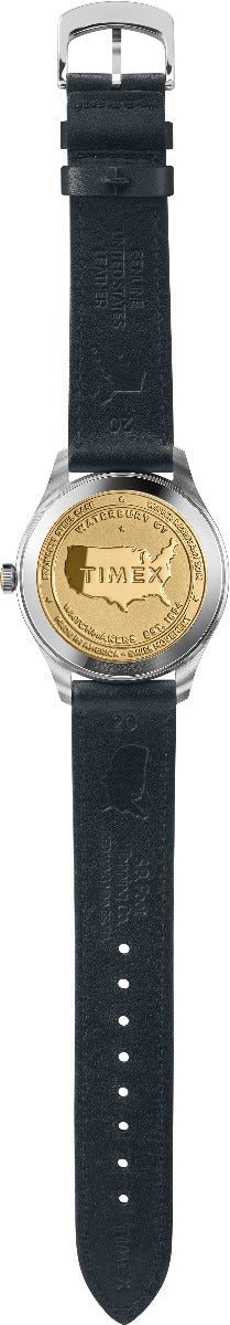 Timex American Documents Men's Swiss Quartz Analog Stainless Steel Dial Round Case Leather-Strap Function Watch -TW2R82800 - Image 4