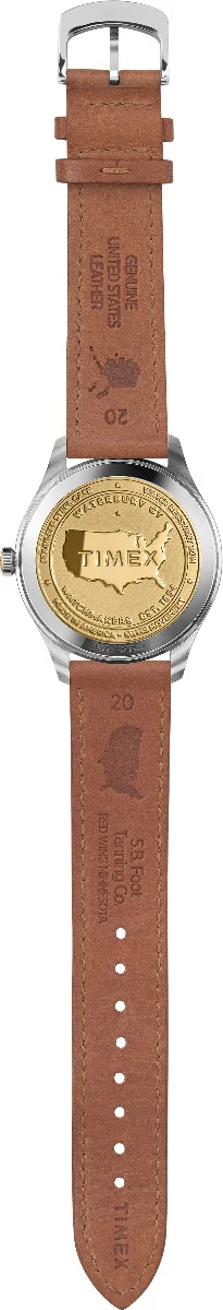 Timex American Documents Men's Swiss Quartz Analog Stainless Steel Dial Round Case Leather-Strap Function Watch -TW2R82900 - Image 4