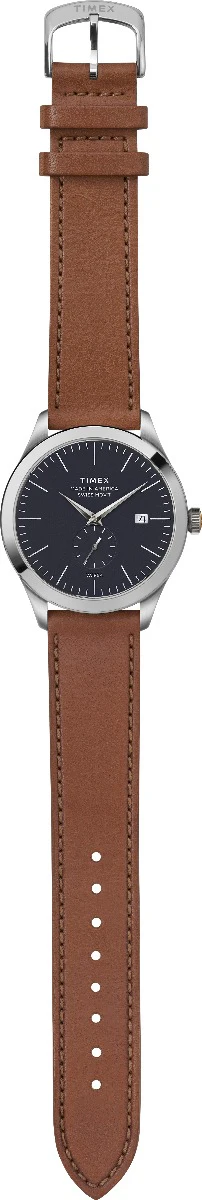 Timex American Documents Men's Swiss Quartz Analog Stainless Steel Dial Round Case Leather-Strap Function Watch -TW2R82900 - Image 5