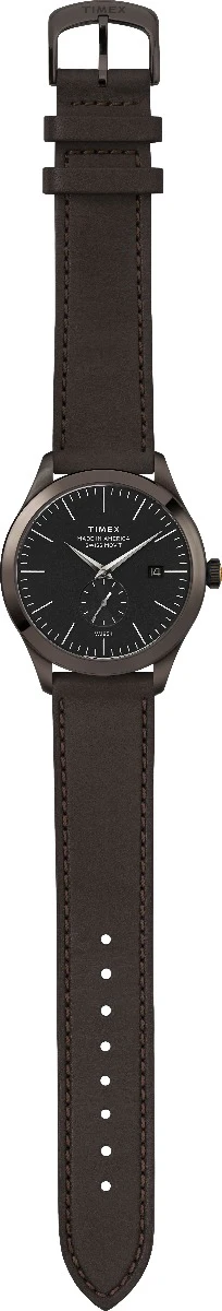 Timex American Documents Men's Swiss Quartz Analog Gunmetal Dial Round Case Leather-Strap Function Watch -TW2R83000 - Image 5