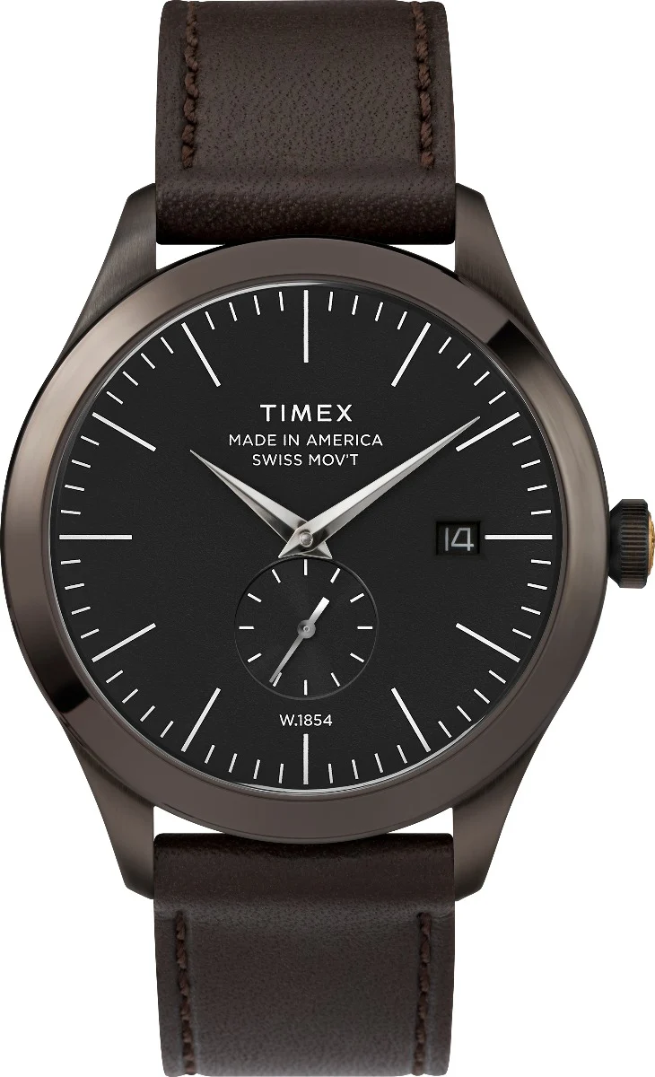Timex American Documents Men's Swiss Quartz Analog Gunmetal Dial Round Case Leather-Strap Function Watch -TW2R83000 - Image 7