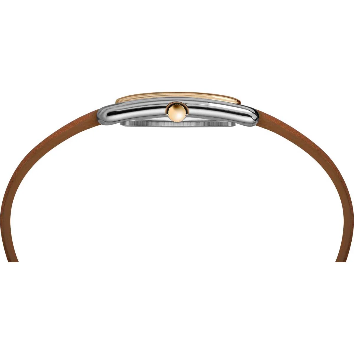 Timex Essential Collection Women's Quartz Analog Two-Tone Dial Rectangle Case Leather-Strap Function Watch -TW2R89600 - Image 2