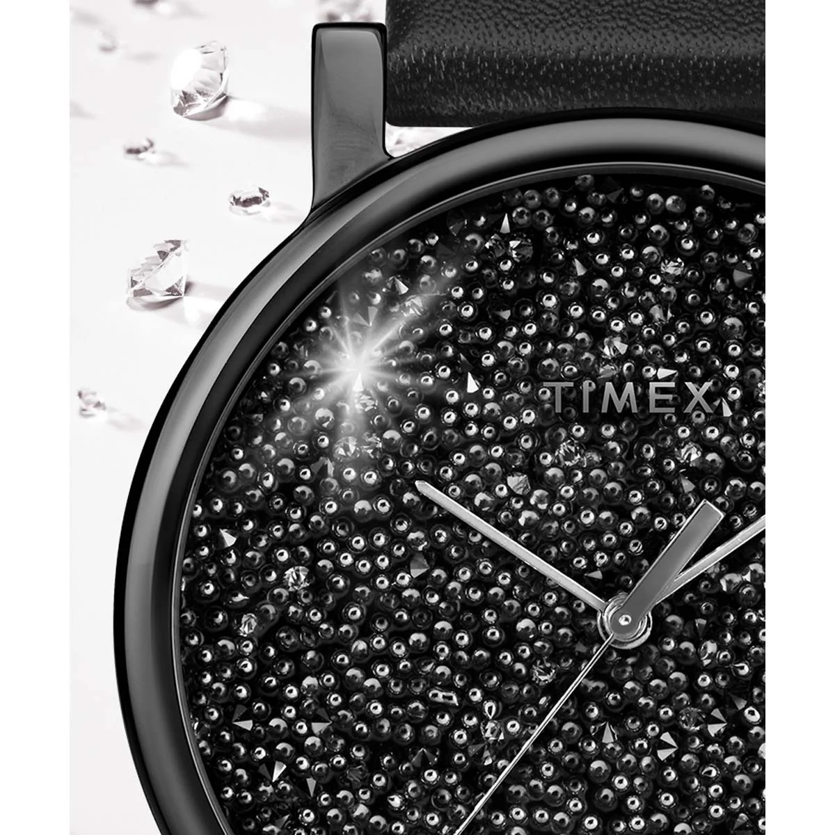 Timex City Collection Women's Quartz Analog Black Dial Round Case Leather-Strap Function Watch -TW2R95100 - Image 4