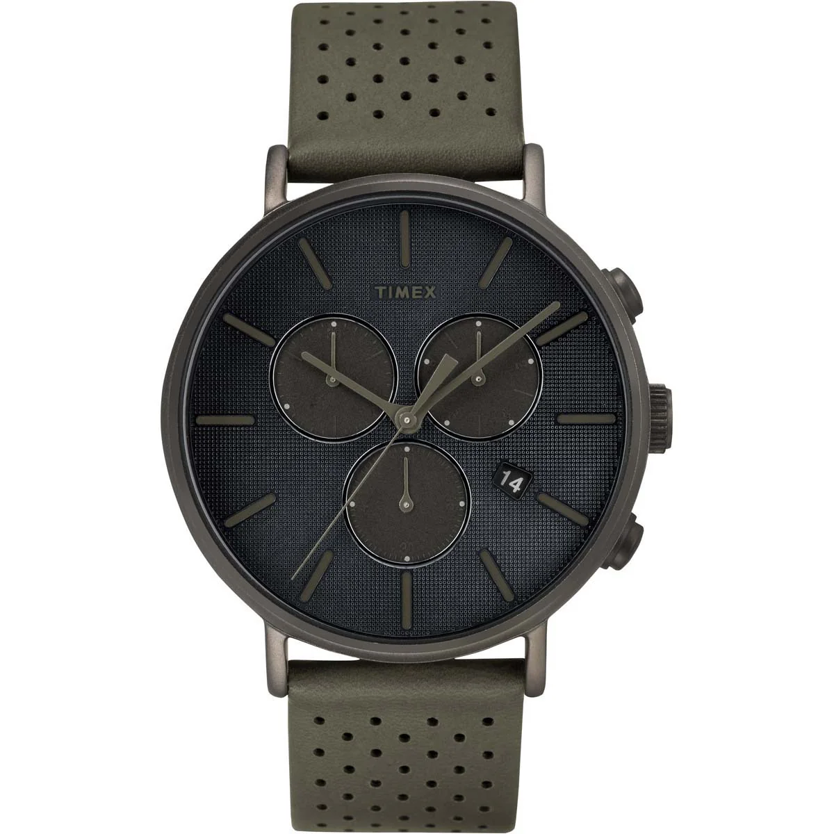 Timex Essential Collection Men's Quartz Analog Gray Dial Round Case Leather-Strap Function Watch -TW2R97800 - Image 5