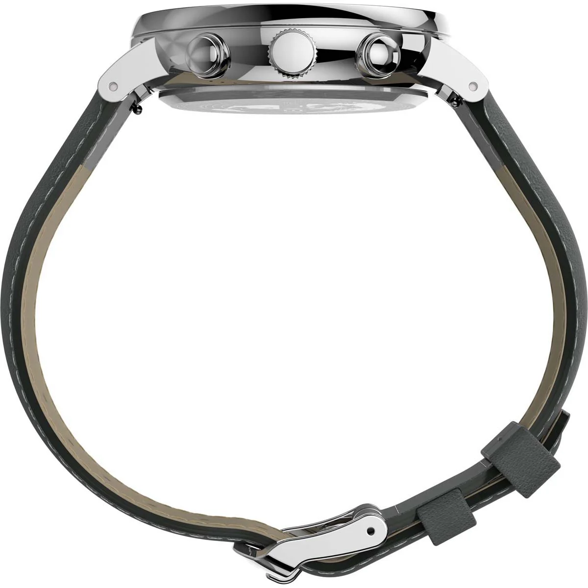 Timex Essential Collection Men's Quartz Analog Silver-Tone Dial Round Case Leather-Strap Function Watch -TW2T67500 - Image 2