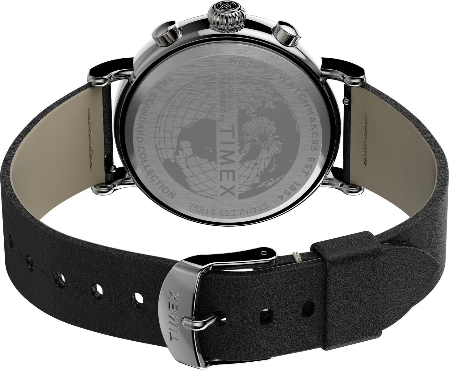 Timex Essential Collection Men's Quartz Analog Silver-Tone Dial Round Case Leather-Strap Function Watch -TW2T69100 - Image 4