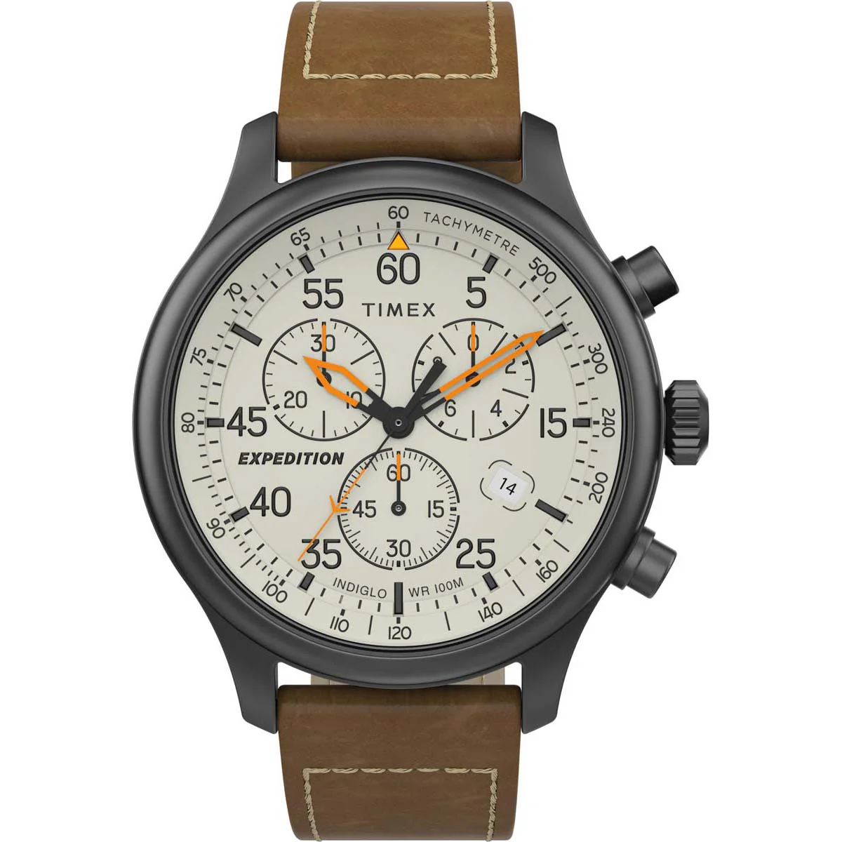 Timex Expedition Men's Quartz Analog Gunmetal Dial Round Case Leather-Strap Function Watch -TW2T73100AP - Image 6