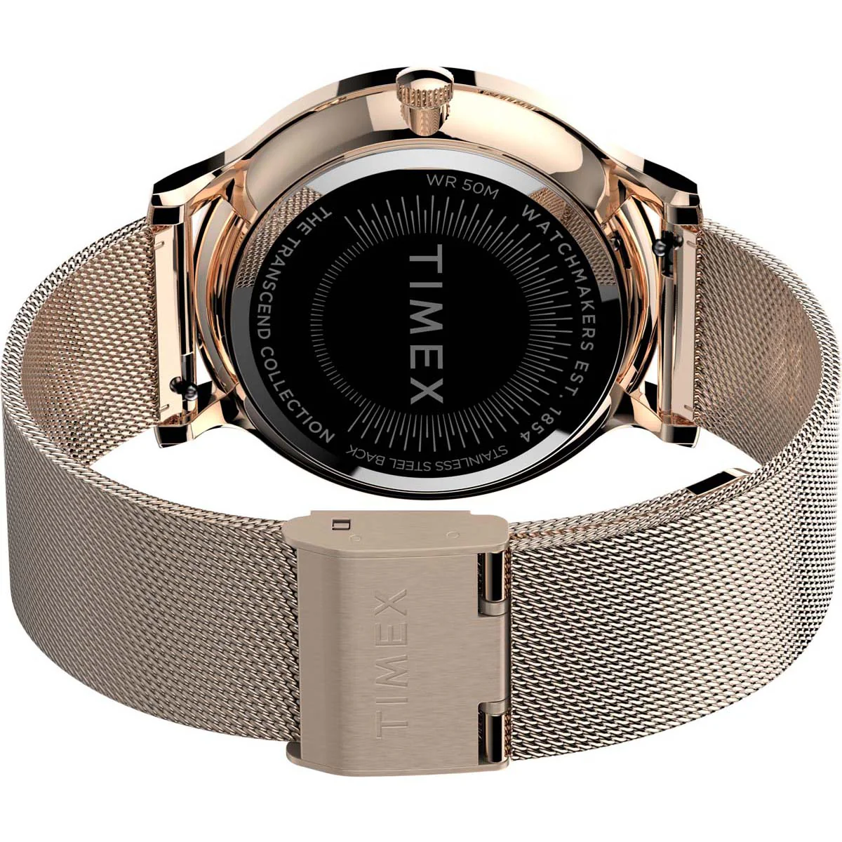 Timex Global Women's Rose Gold-Tone Dial  Case Stainless-Steel-Mesh-Bracelet Function Watch -TW2T74500 - Image 9