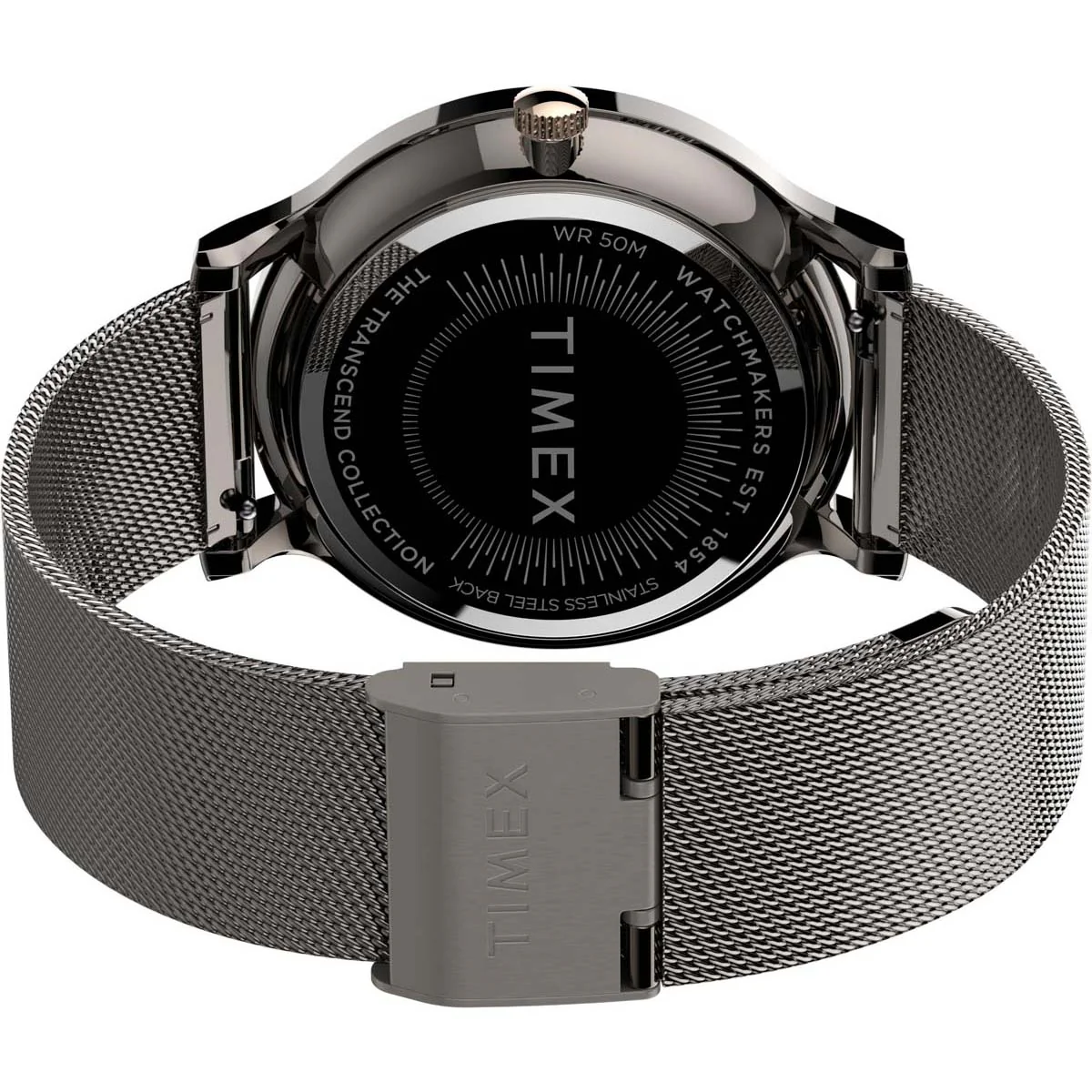 Timex Global Women's Gunmetal Dial  Case Stainless-Steel-Mesh-Bracelet Function Watch -TW2T74700 - Image 4