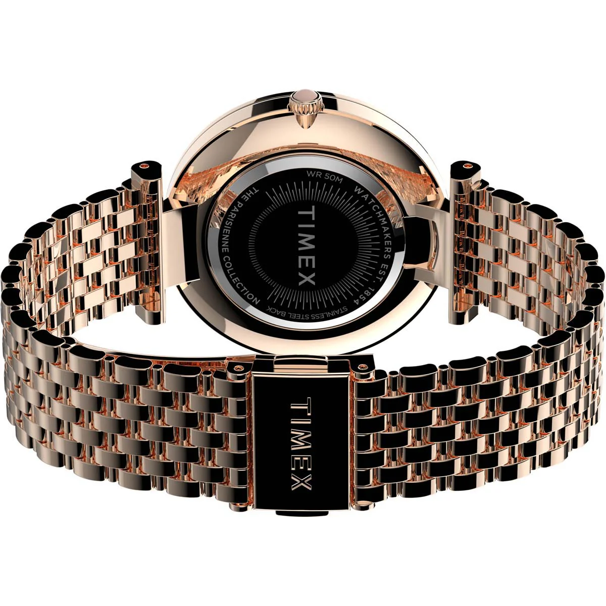Timex City Collection Women's Quartz Analog Rose Gold-Tone Dial Round Case Stainless-Steel Function  Watch -TW2T79200 - Image 4