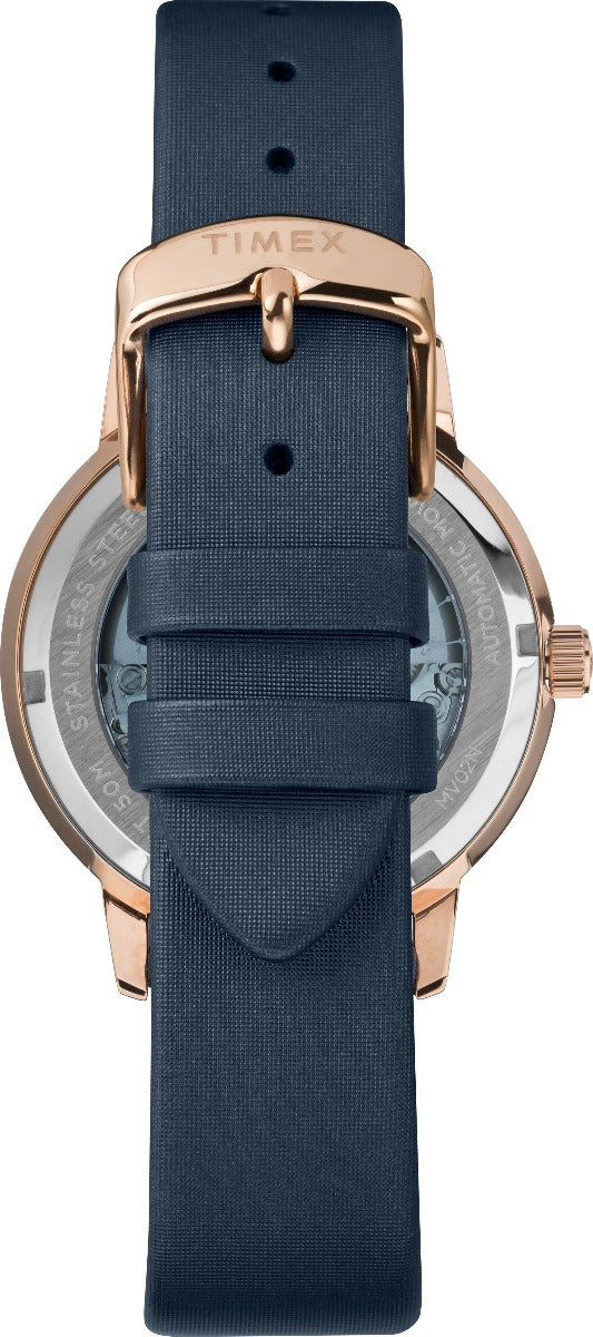 Timex City Collection Women's Mechanical Automatic Wind Rose Gold-Tone Dial Round Case Automatic Function Watch -TW2T86100 - Image 3