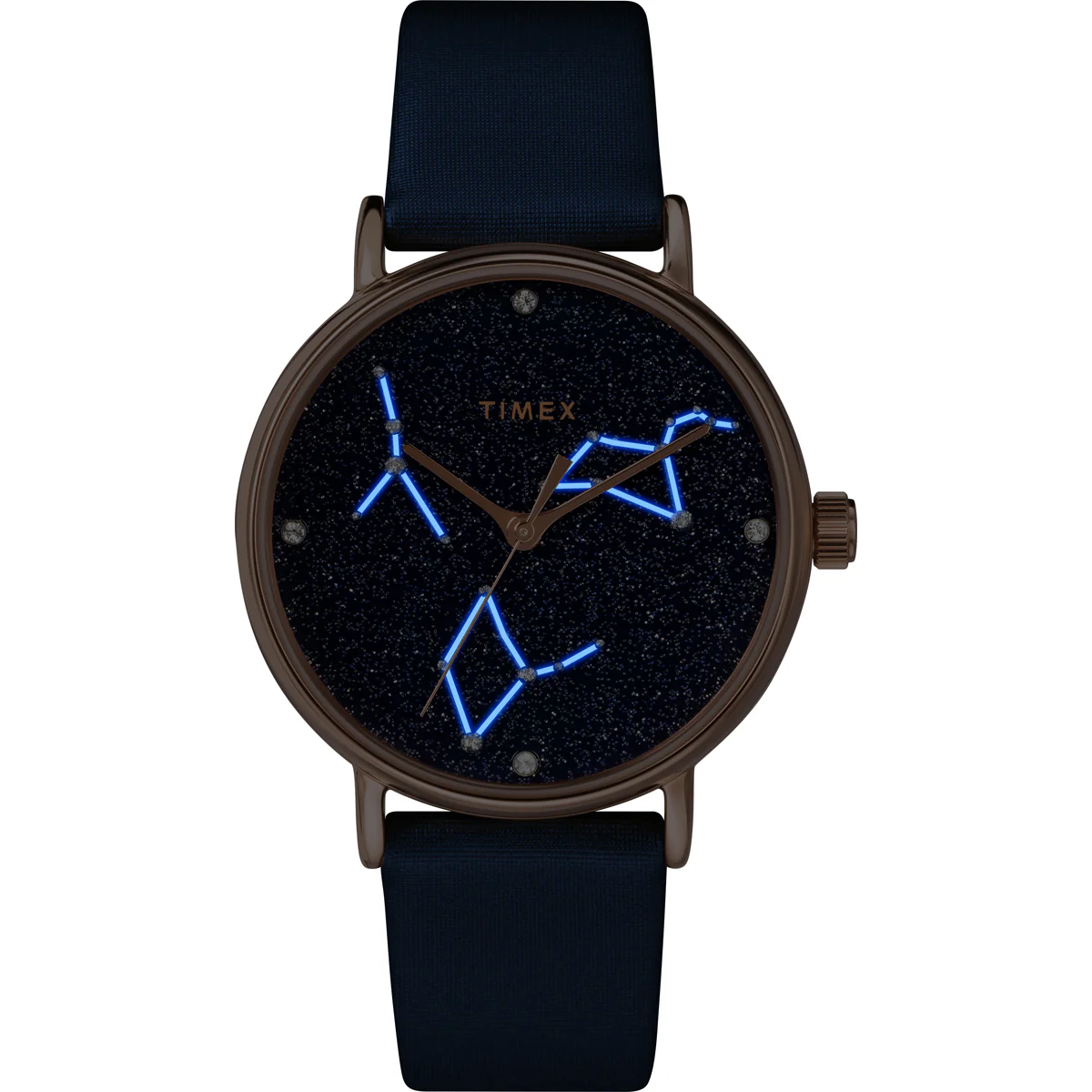 Timex Global Women's Rose Gold-Tone Dial  Case Leather-Strap Function Watch -TW2T87800 - Image 5