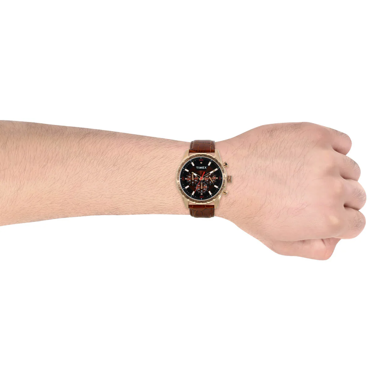 Timex E Class Men's Black Dial Round Case Chronograph Function Watch -TWEG15601 - Image 4