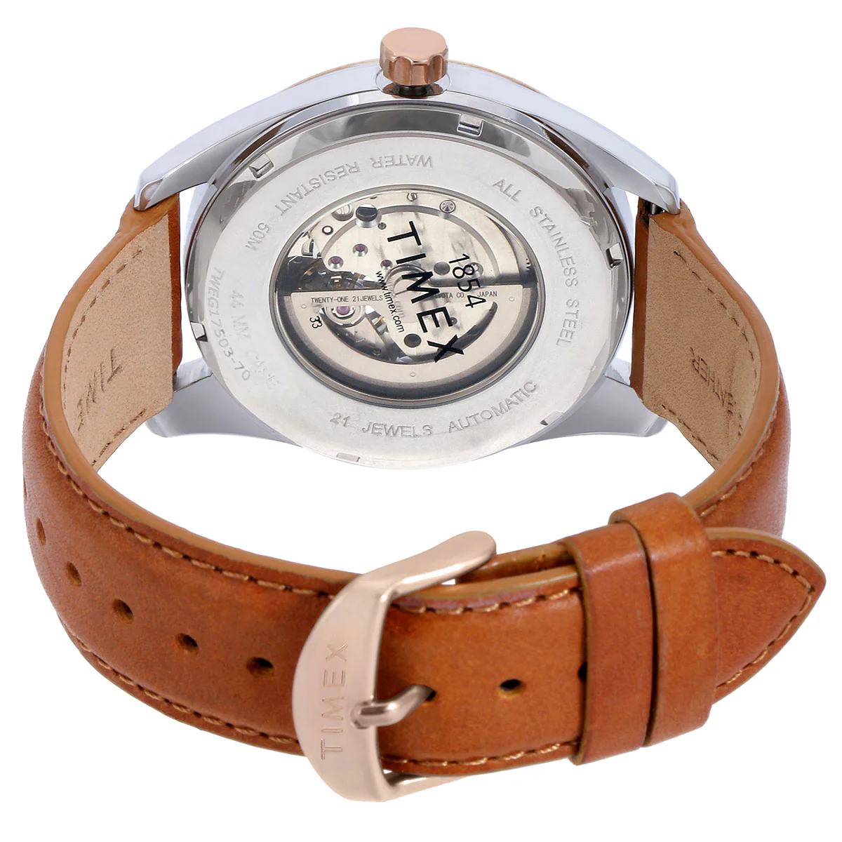 Timex E Class Men's Black Dial Round Case Automatic Function Watch -TWEG17503 - Image 3