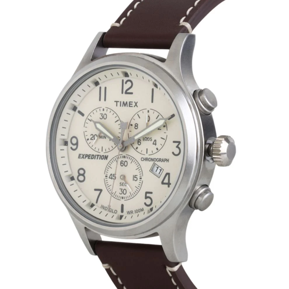 Timex Fashion Men's Beige Dial Round Case Chronograph Function Watch -TWEG18200 - Image 10