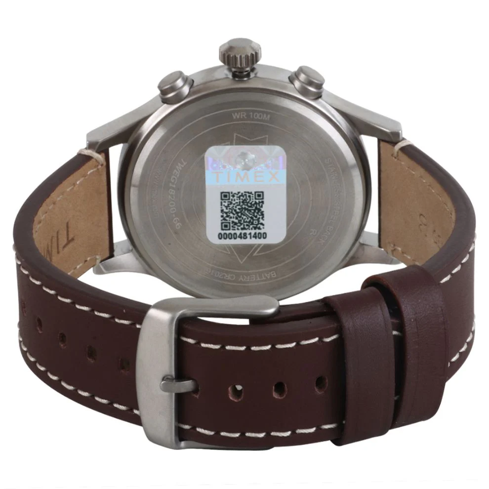 Timex Fashion Men's Beige Dial Round Case Chronograph Function Watch -TWEG18200 - Image 5