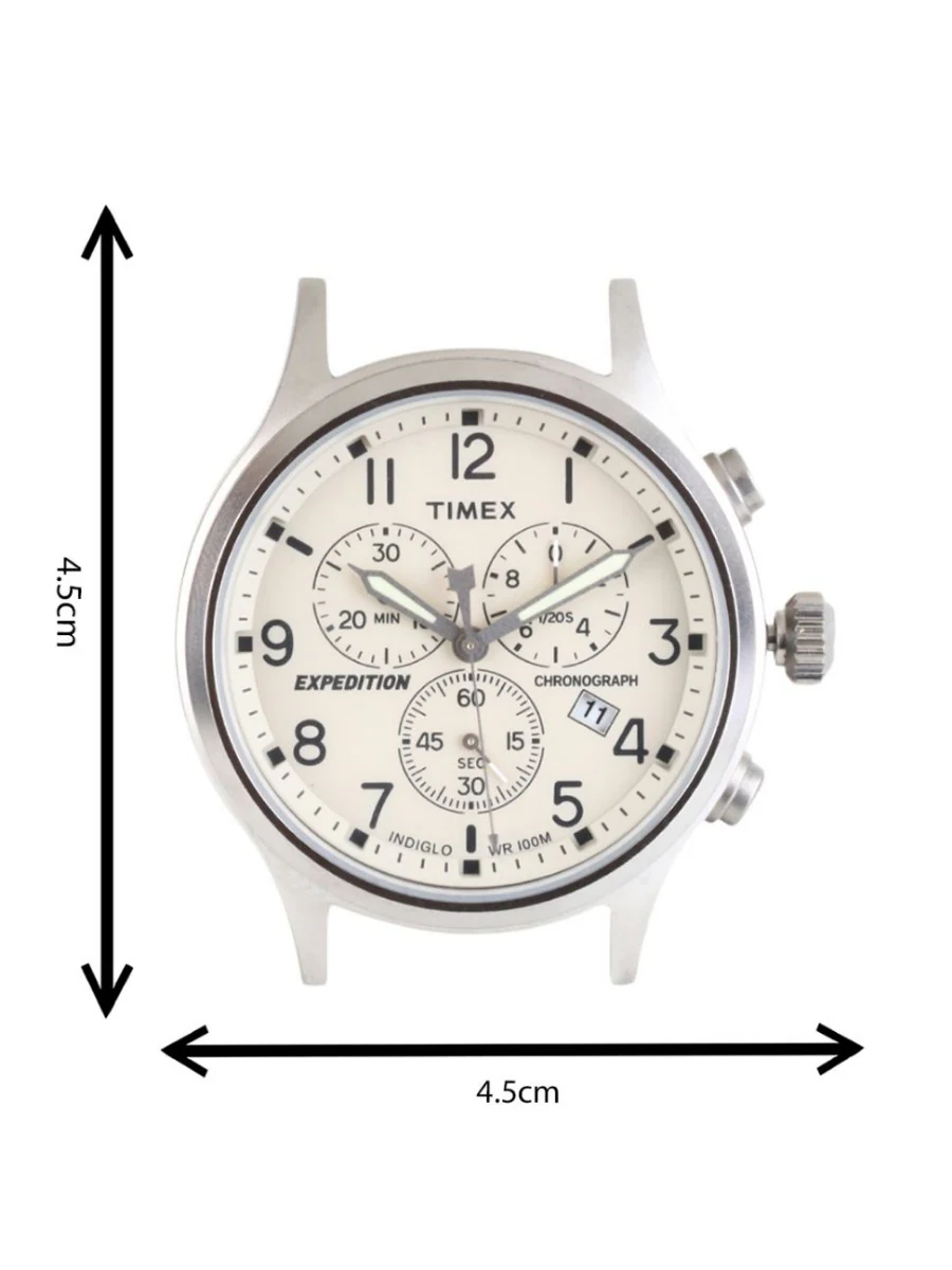 Timex Fashion Men's Beige Dial Round Case Chronograph Function Watch -TWEG18200 - Image 9