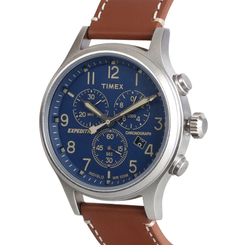 Timex Fashion Men's Blue Dial Round Case Chronograph Function Watch -TWEG18201 - Image 4