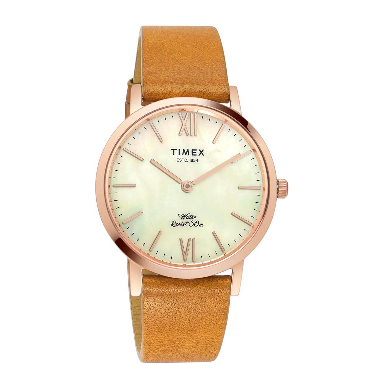 Timex Empera Women's Mother of Pearl Dial Round Case 2 Hands Function Watch -TWEL12605 - Image 2