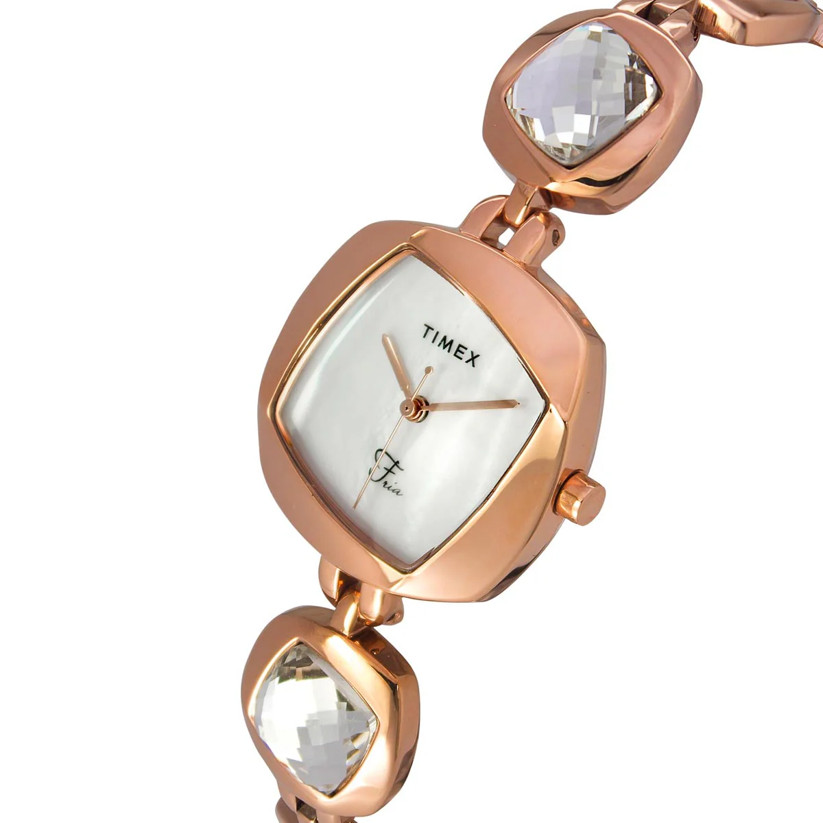 Timex Fria Women Off White Square Analog Watch - TWEL15000 - Image 2