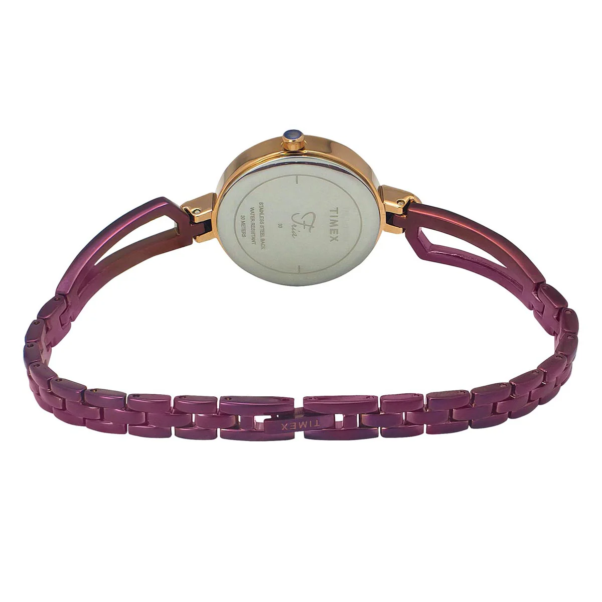 Timex Fria Women's Purple Dial Round Case 3 Hands Function Watch -TWEL15103 - Image 5