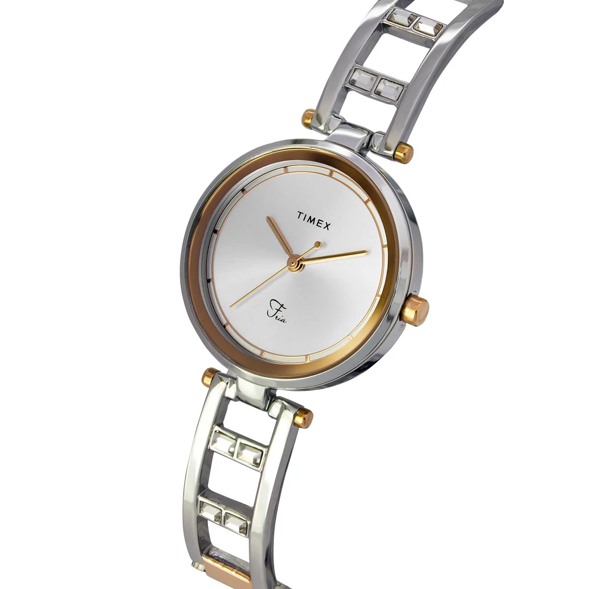 Timex Fria Women Silver Round Analog Watch - TWEL15301 - Image 2