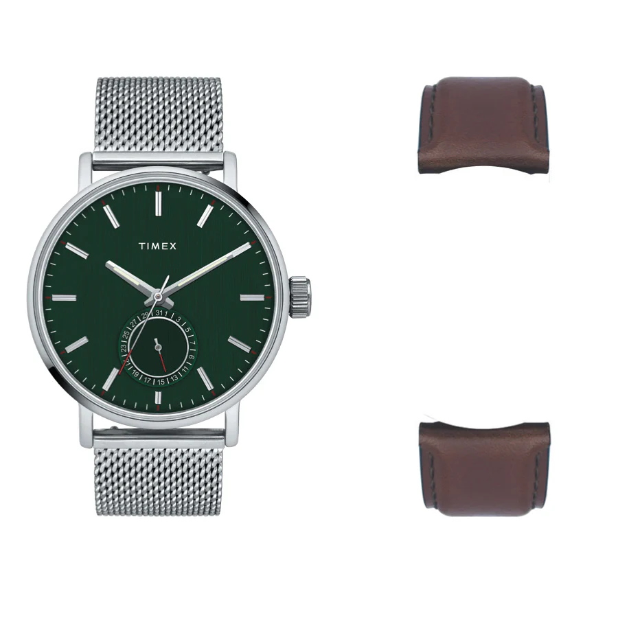 Timex Fashion Men's Green Dial Round Case Date Function Watch -TWEG20001 - Image 10