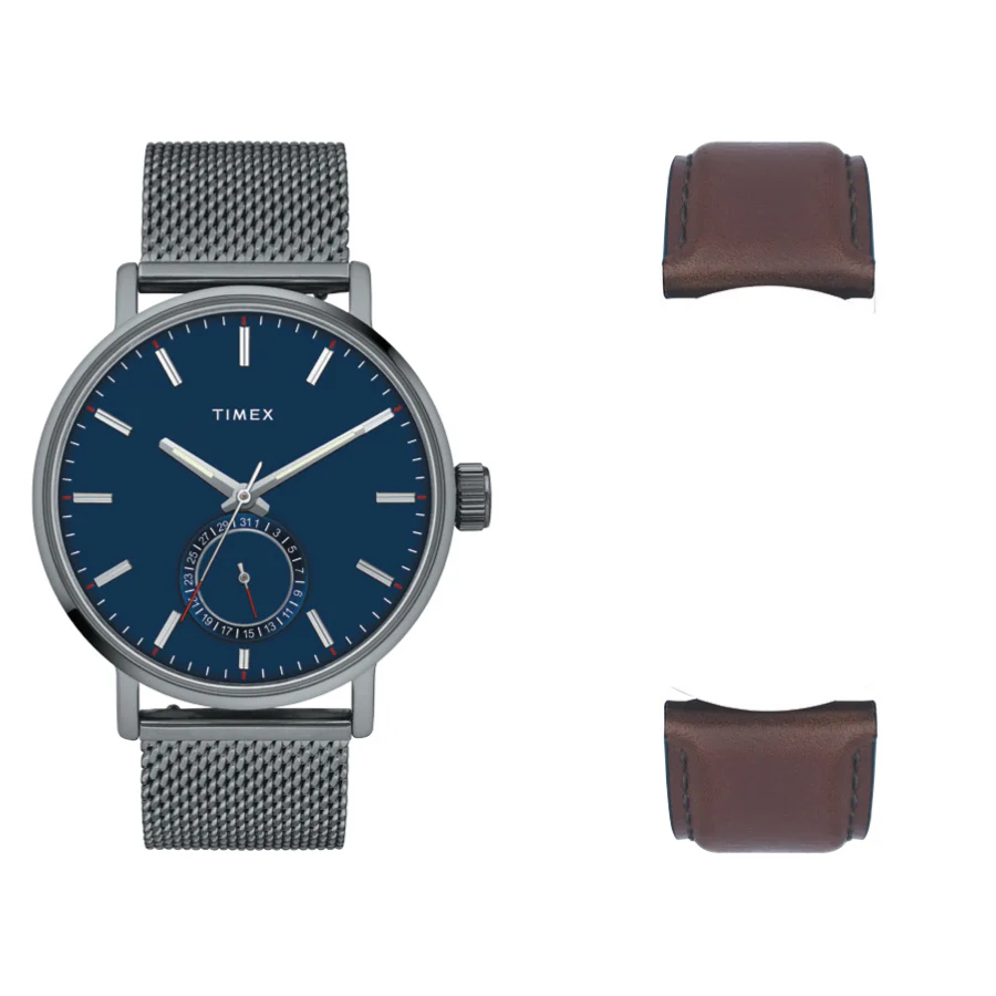 Timex Fashion Men's Blue Dial Round Case Date Function Watch -TWEG20003 - Image 10