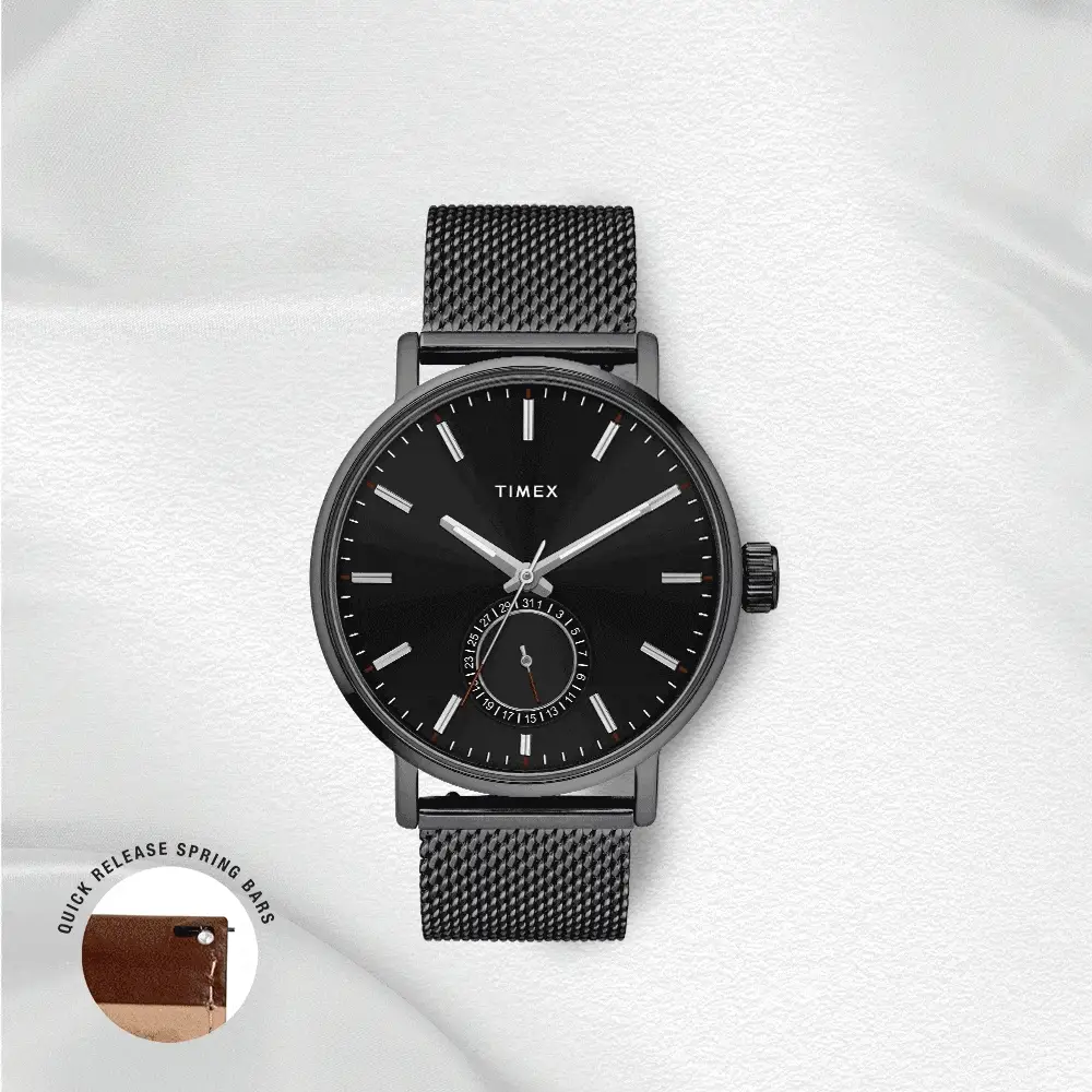 Timex Fashion Men's Black Dial Round Case Date Function Watch -TWEG20004 - Image 9