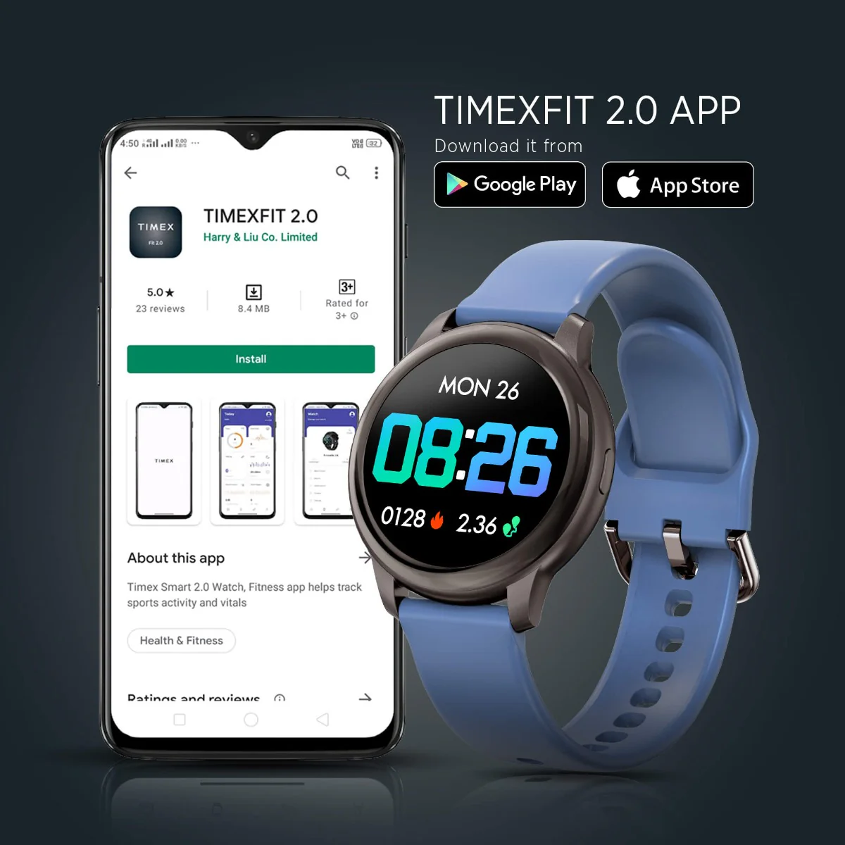 Timex Unisex Smart Fit 2.0 Dial Round Case Bluetooth Calling, Full Touch, Activity Tracking, HRM, SPO2, Blood Pressure, Multiple Watch Faces, 7 Sports Mode Smart Watch -TWTXW201T - Image 7