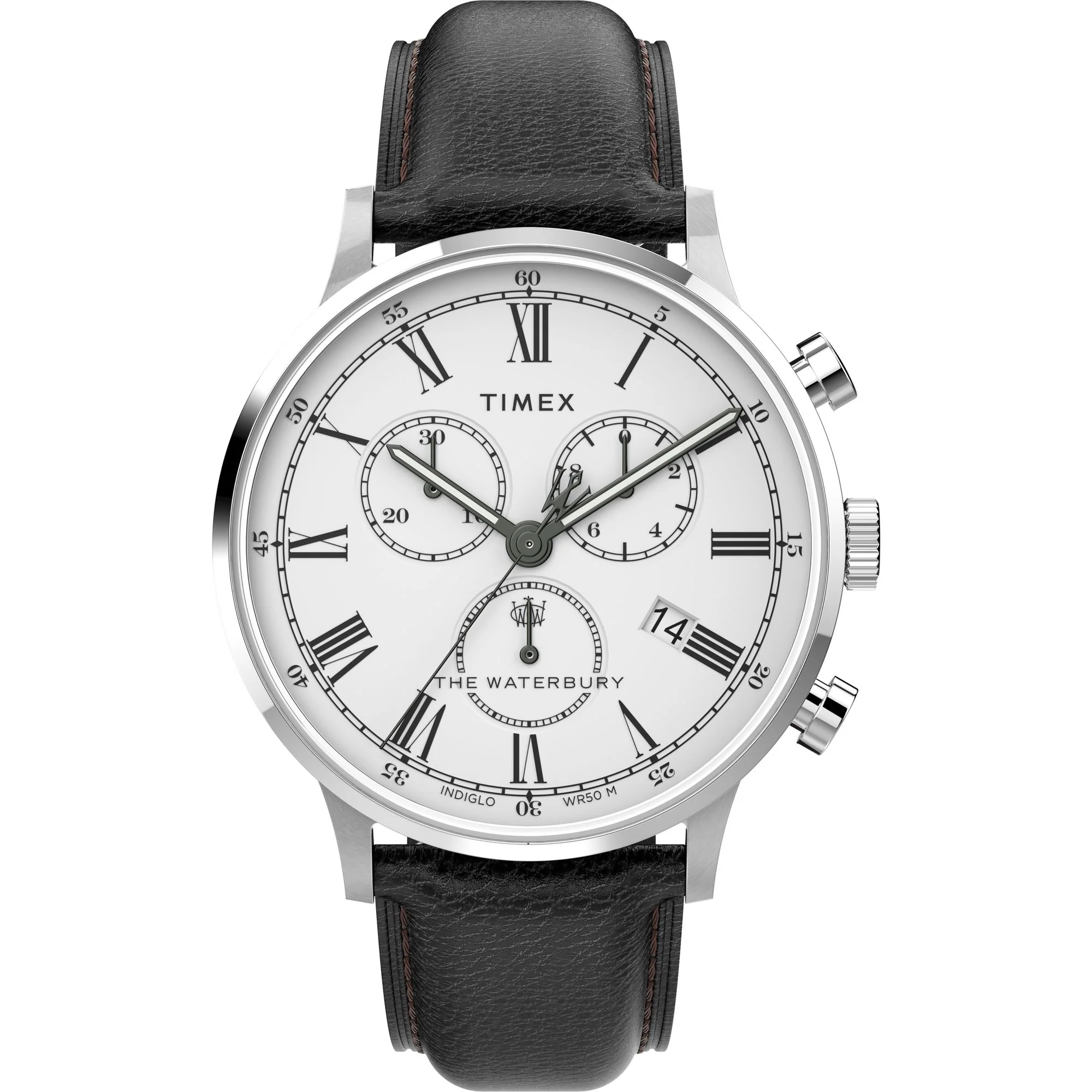 Waterbury Classic Chronograph 40mm Leather Strap Watch - Image 6